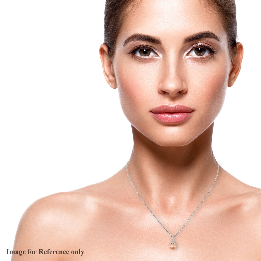 10MM PEACH EDISON PEARL NECKLACE - Picture 4 of 4